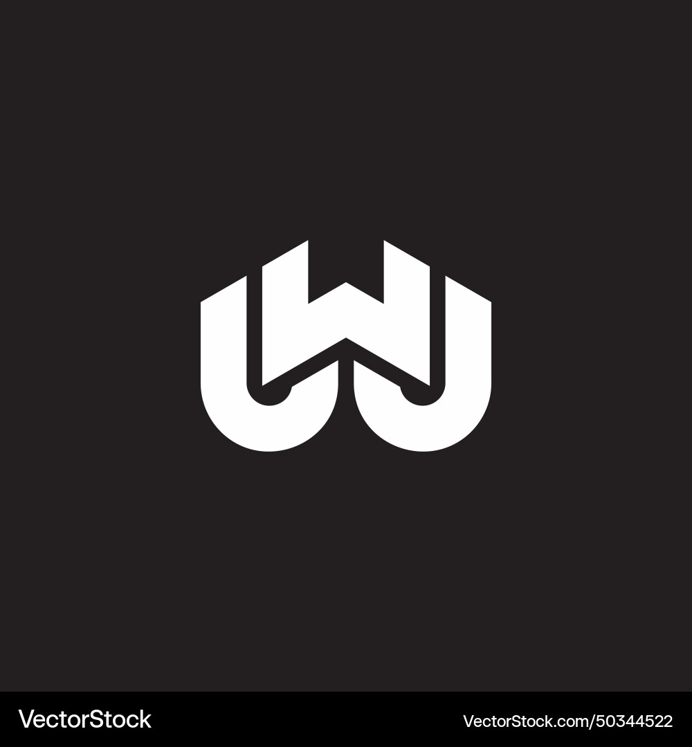 Letter wj linked geometric stripes logo Vector Image