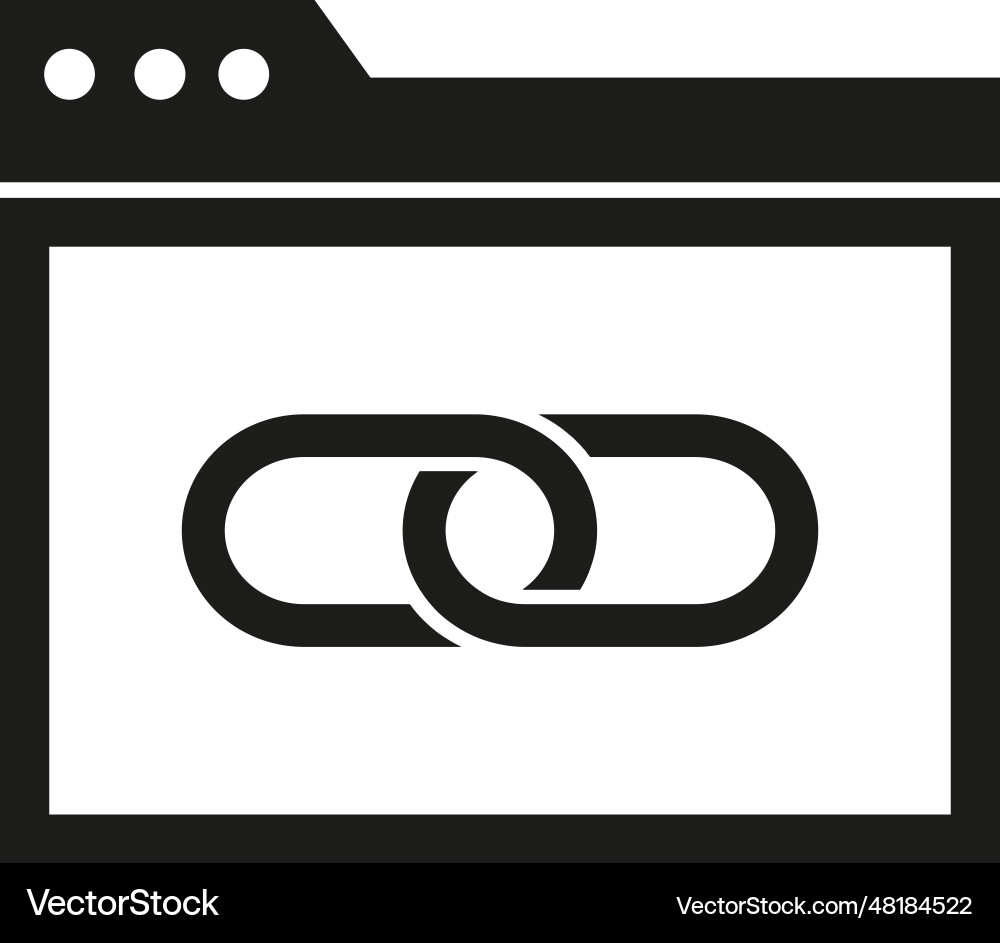 Linked clips on screen as connection icon Linked clips on screen as connection icon vector image