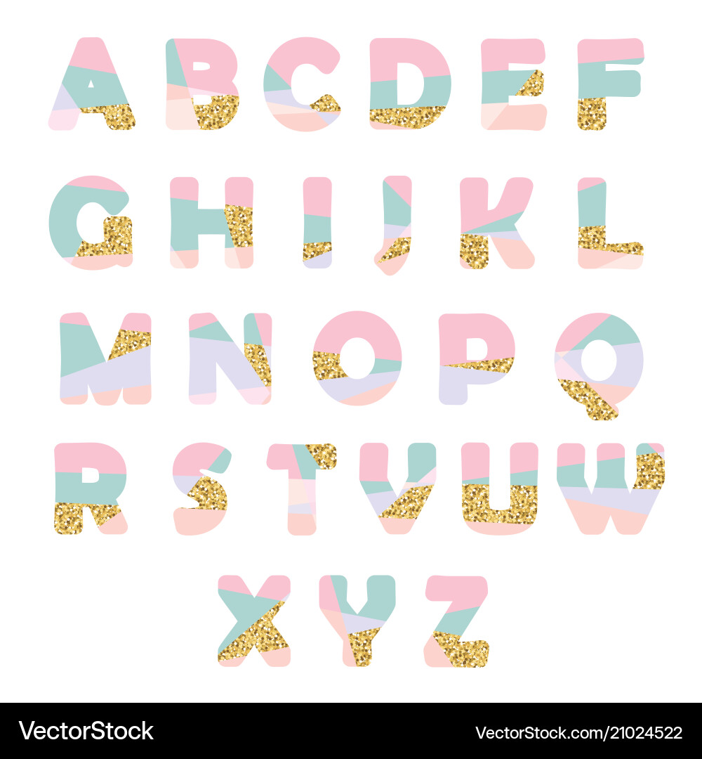 Moderne abstrakte Schriftart mit Glitter kreativ abc Moderne abstrakte Schriftart mit Glitter kreativ abc vektorbild