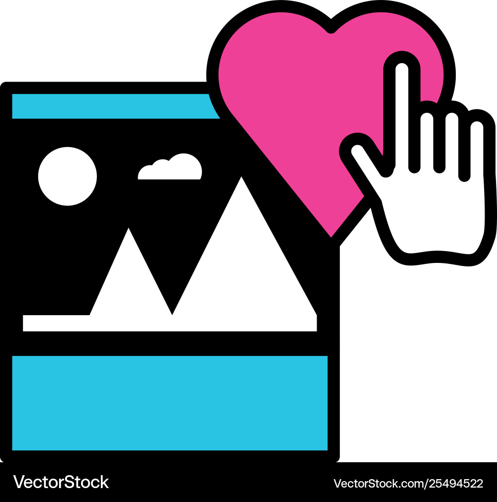 Picture file with hand mouse cursor vector image