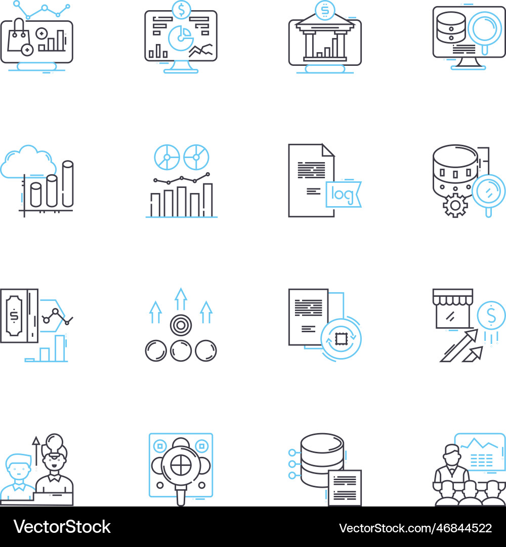 Pricing scheme linear icons set value-based Vector Image