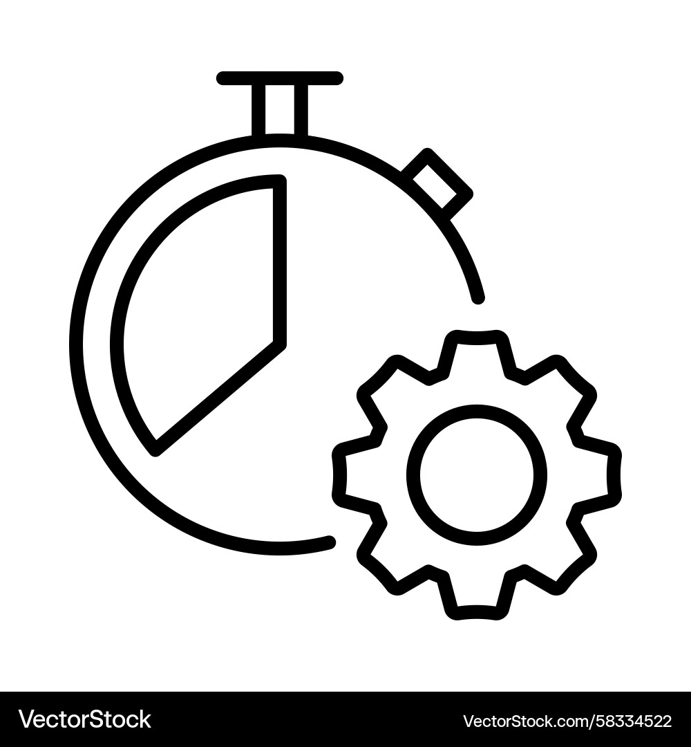 Productivity Timer with Cog Icon Vector Image