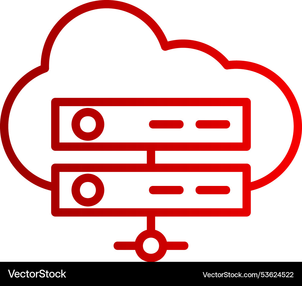 Server line gradient icon vector image