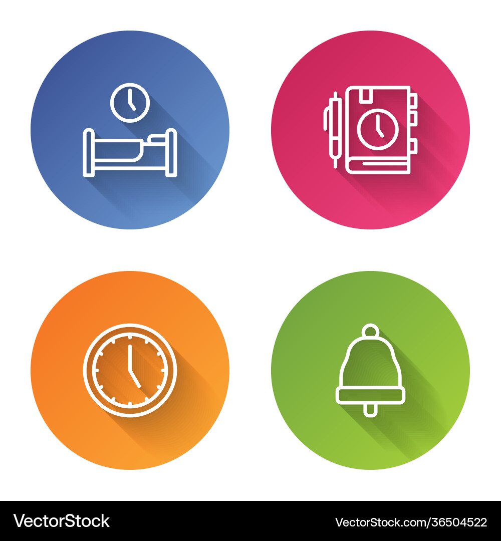 Set line time to sleep daily paper notepad clock Set line time to sleep daily paper notepad clock vector image