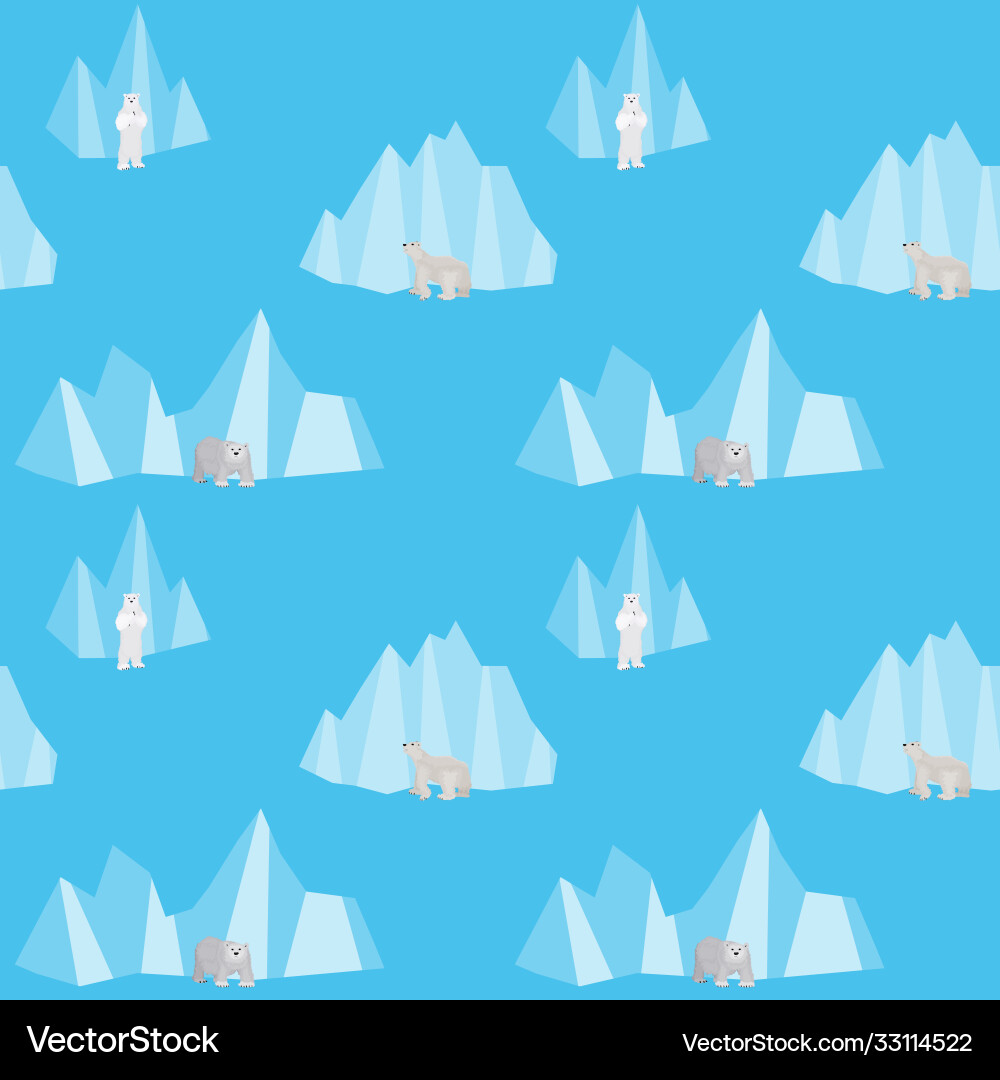 Simple seamless pattern with bears at north Simple seamless pattern with bears at north Vector Image