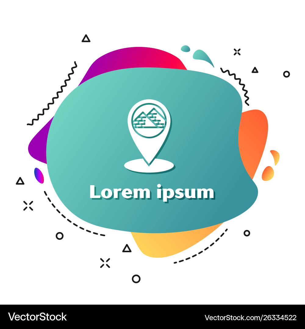 White map pointer with egypt pyramids icon White map pointer with egypt pyramids icon vector image