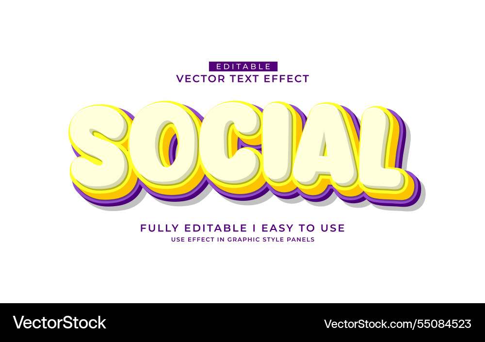 3d editable text effect typography style template 3d editable text effect typography style template vector image