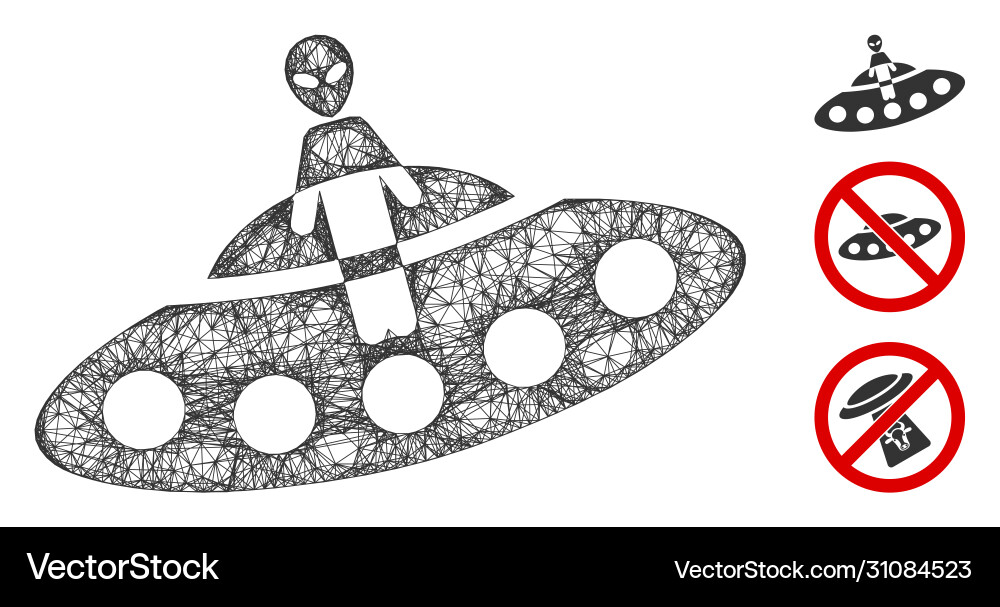 Aboard ufo polygonal web mesh Aboard ufo polygonal web mesh vector image