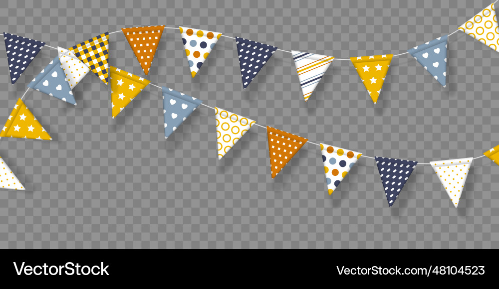 Bunting flags with geometric patterns Bunting flags with geometric patterns vector image