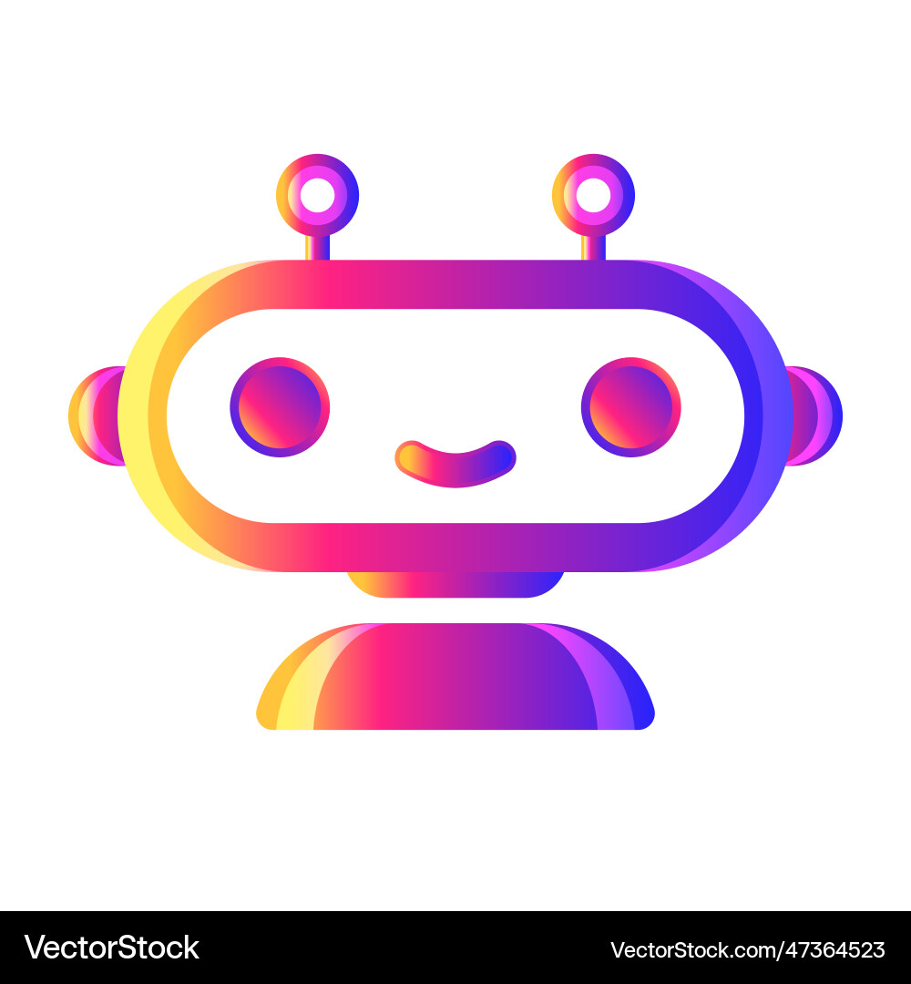 Chat bot robot colorful style isolated Chat bot robot colorful style isolated vector image