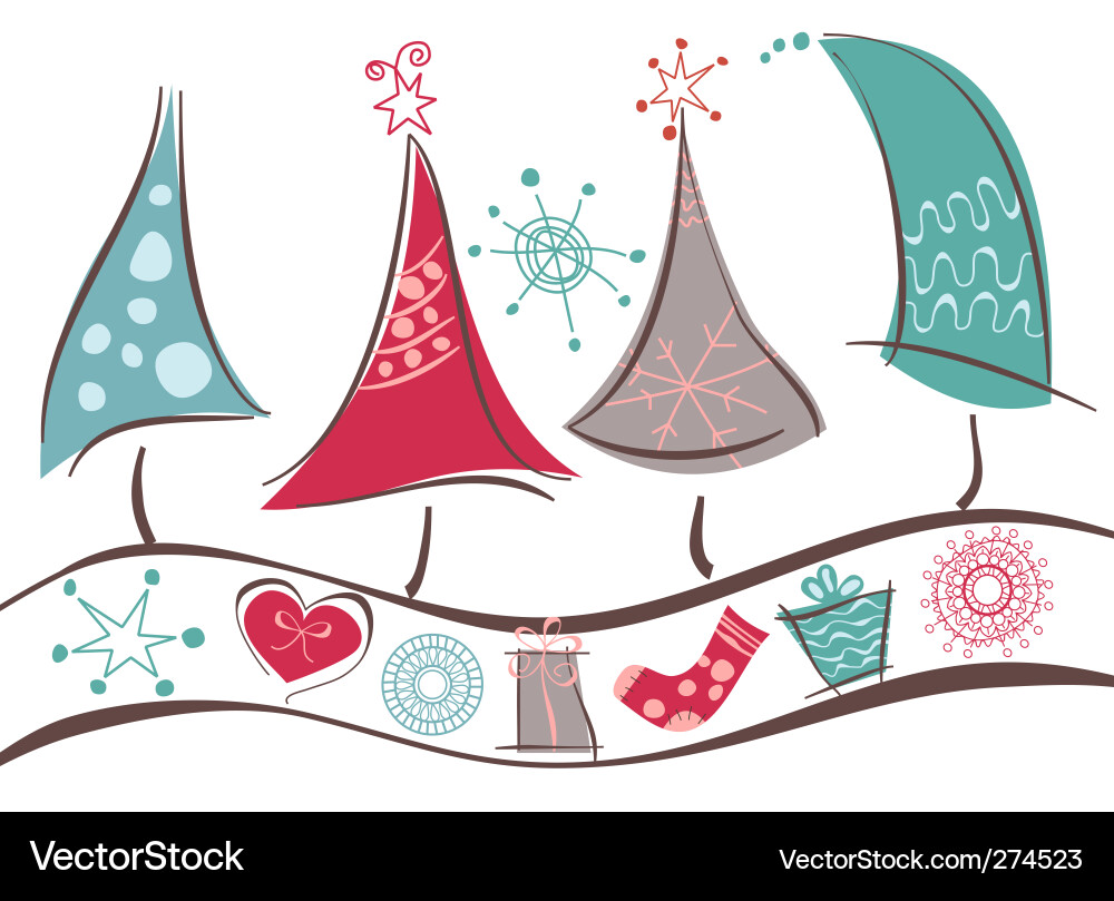 Christmas Tree Patterns Vector Image