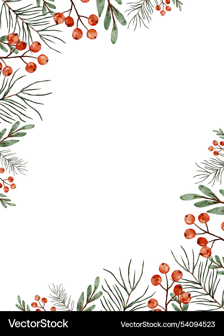 Christmas watercolor blank template copy space Christmas watercolor blank template copy space vector image