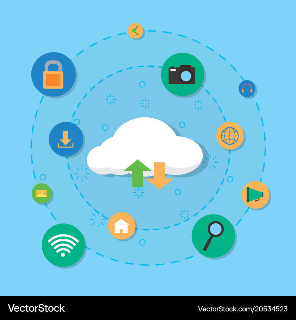 Cloud Computing Data Management vector image