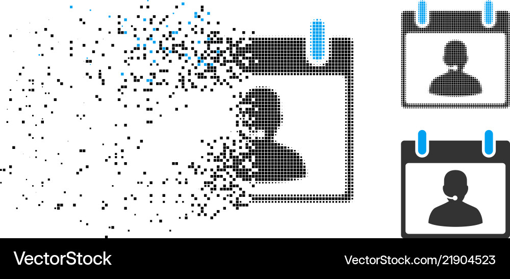 Dissolved pixel halftone call center manager Dissolved pixel halftone call center manager Vector Image