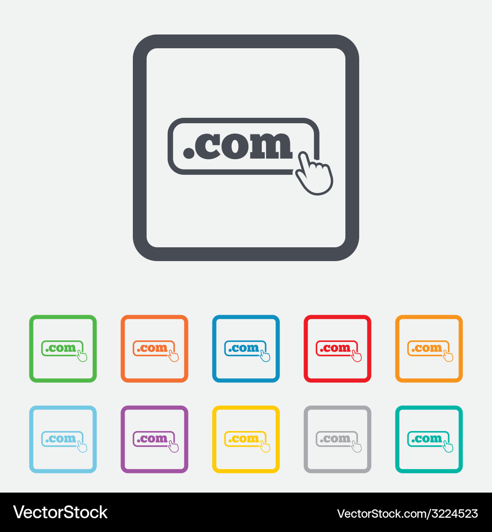 Domain com sign icon top-level internet vector image