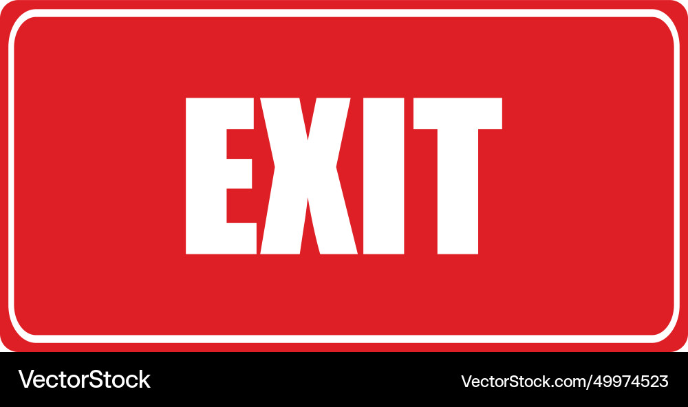 Exit icon red color label way vector image