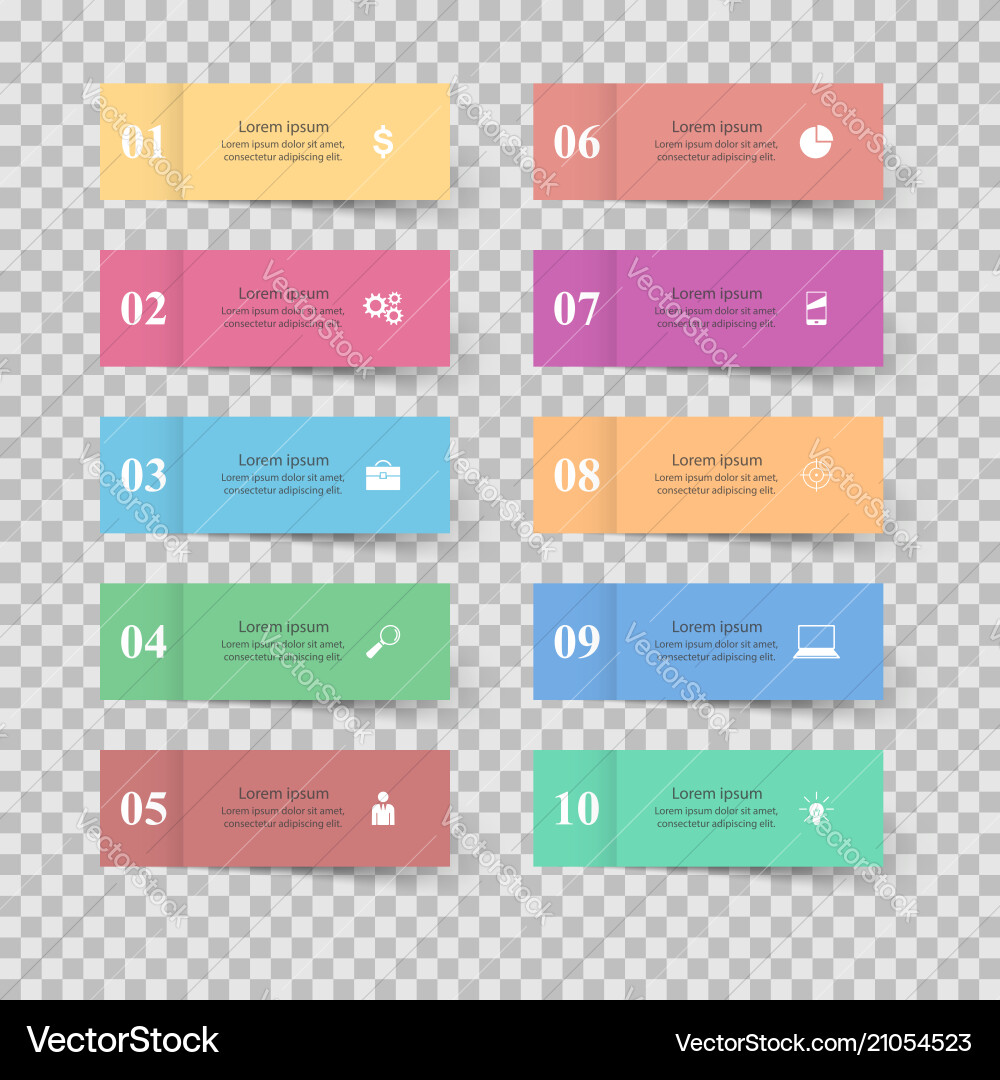 Infographic design list of 10 items Infographic design list of 10 items vector image