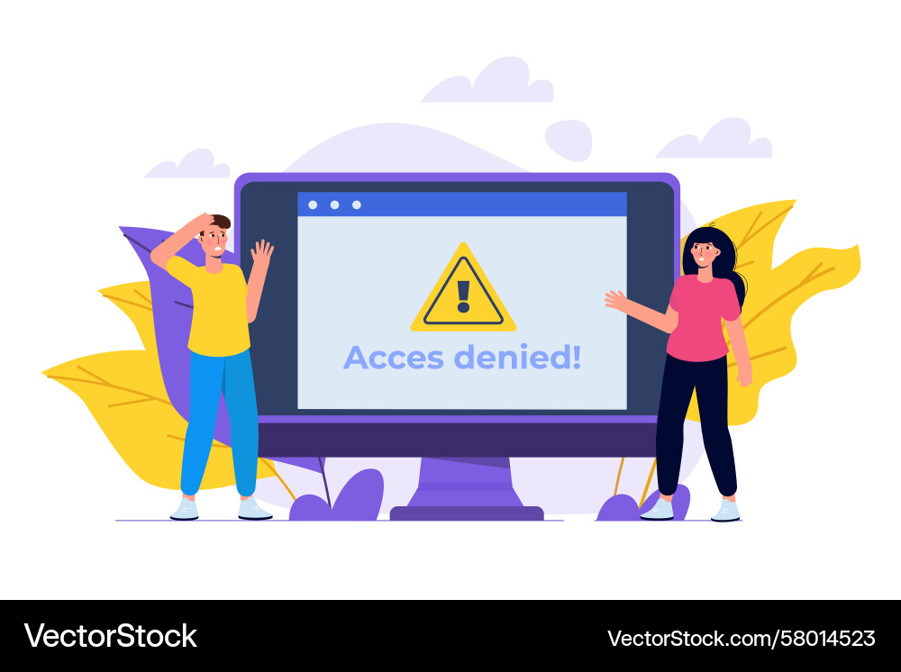 Login Access Denied - Error Screen vector image
