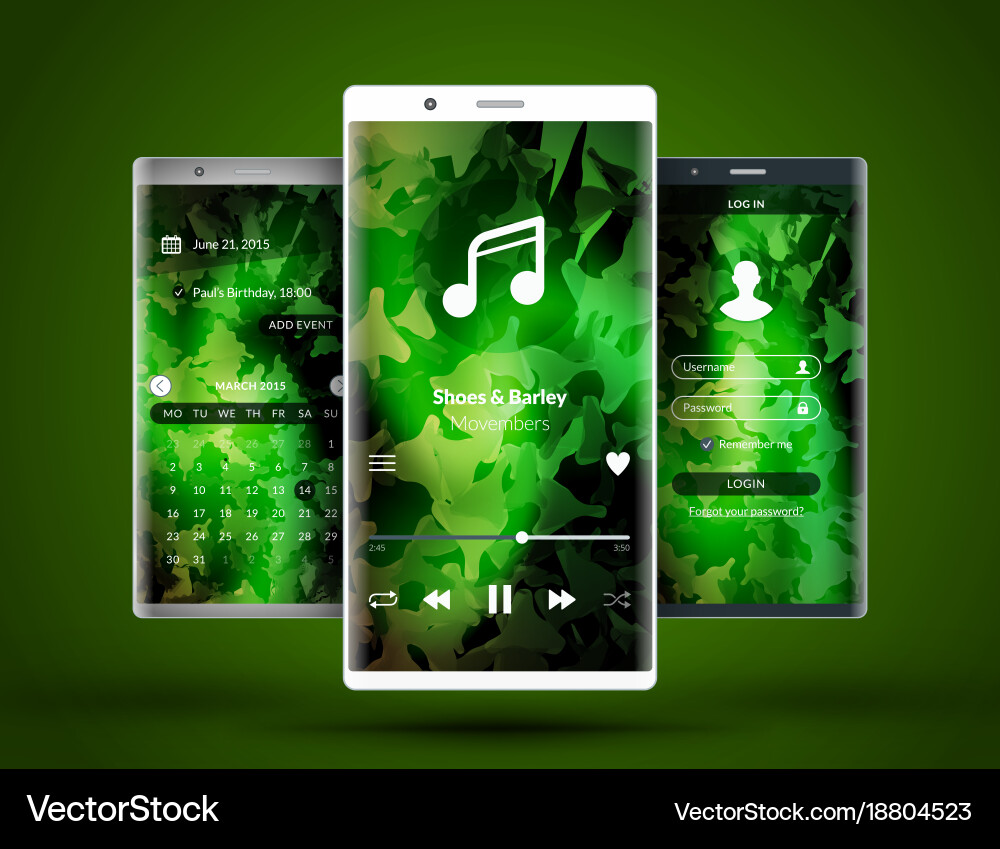 Mobile interface wallpaper design abstract vector image
