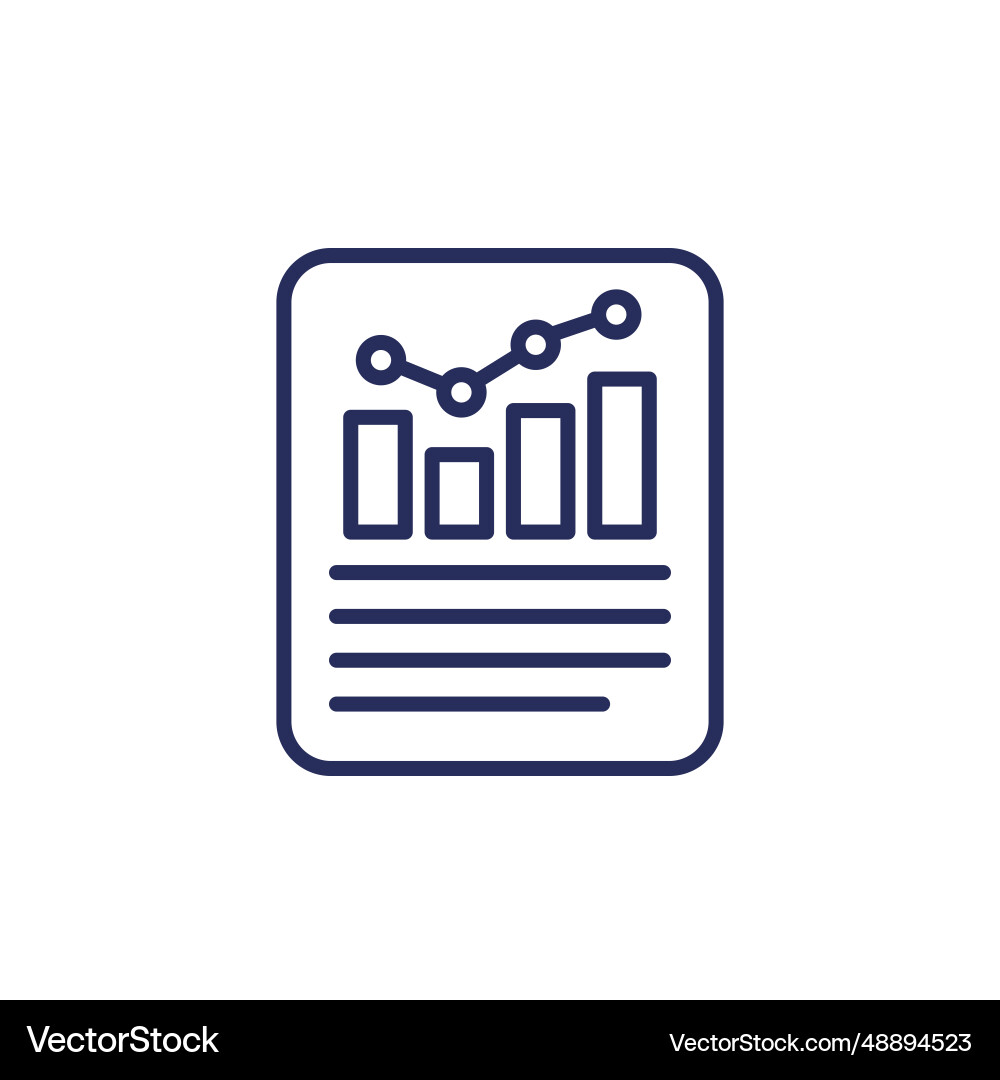 Performance report line icon with a graph Vector Image