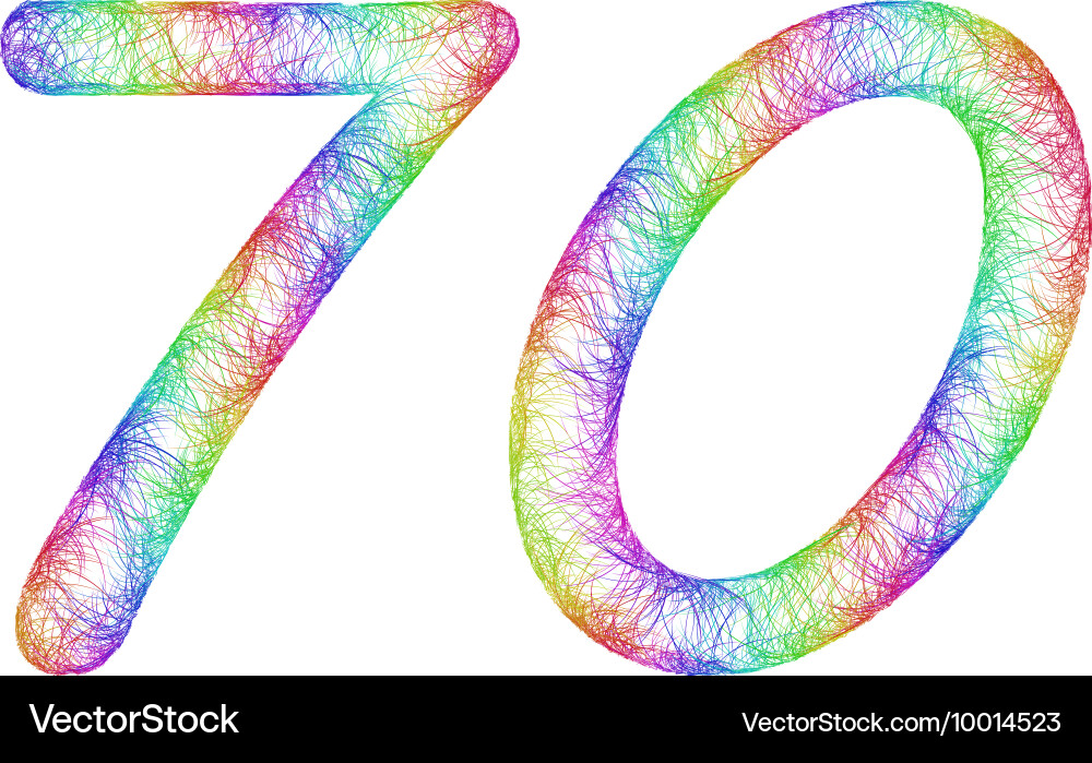 Rainbow sketch font design vector image