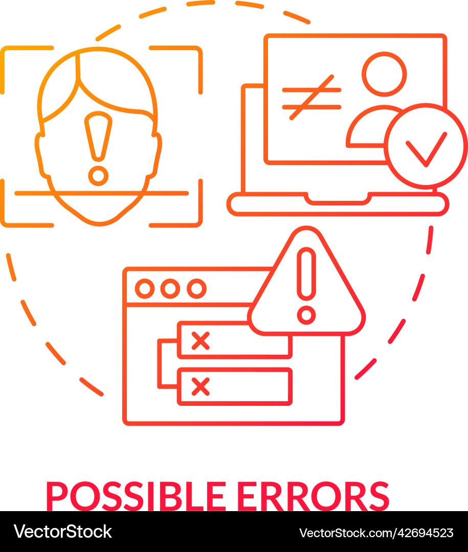 Red Gradient Error Icons - Concept vector image