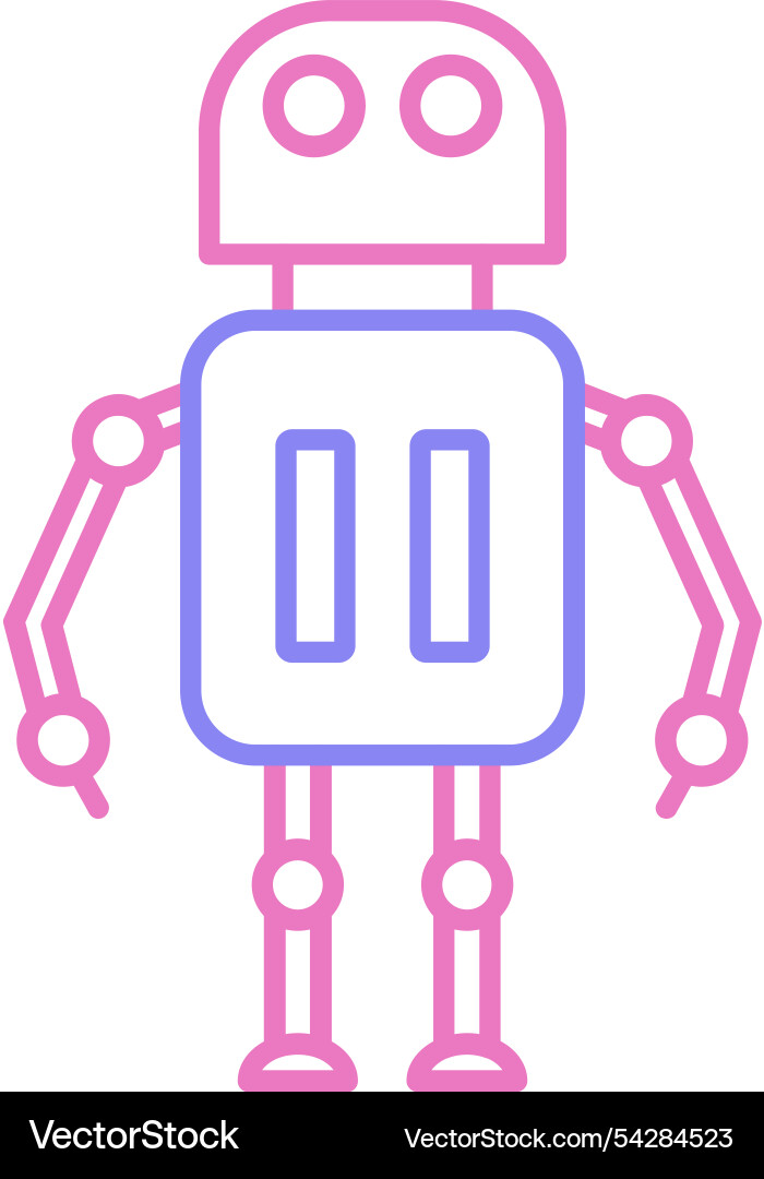 Robot line two colour icon Vector Image
