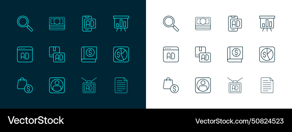 Set line board with graph chart create account Set line board with graph chart create account vector image