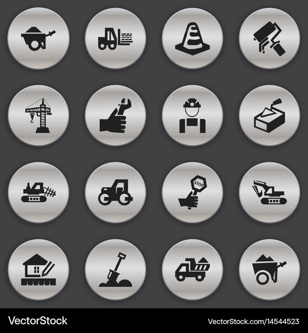 Set of 16 editable structure icons includes vector image