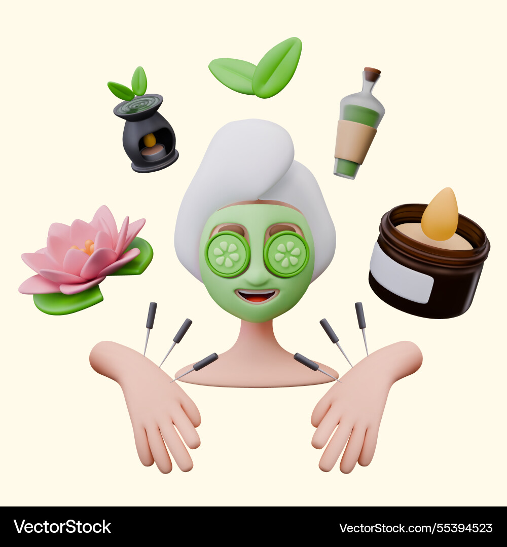 Set of 3d elements for spa concepts compositions Set of 3d elements for spa concepts compositions vector image