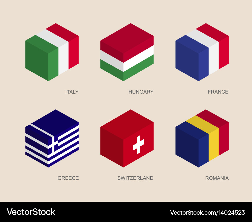 Set of isometric 3d boxes Vector Image