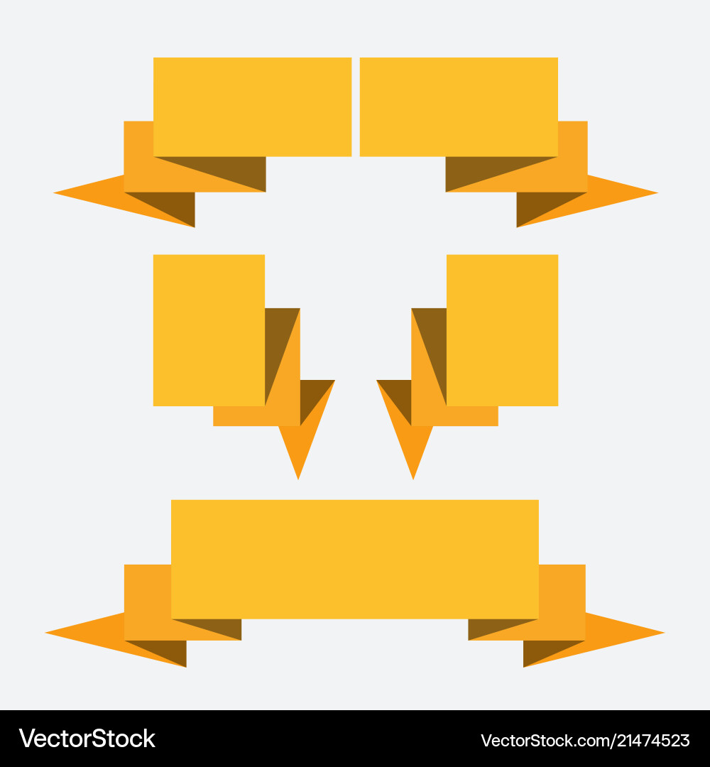 Set von Origami Papier-Bannerbänder zum Verkauf Set von Origami Papier-Bannerbänder zum Verkauf vektorbild