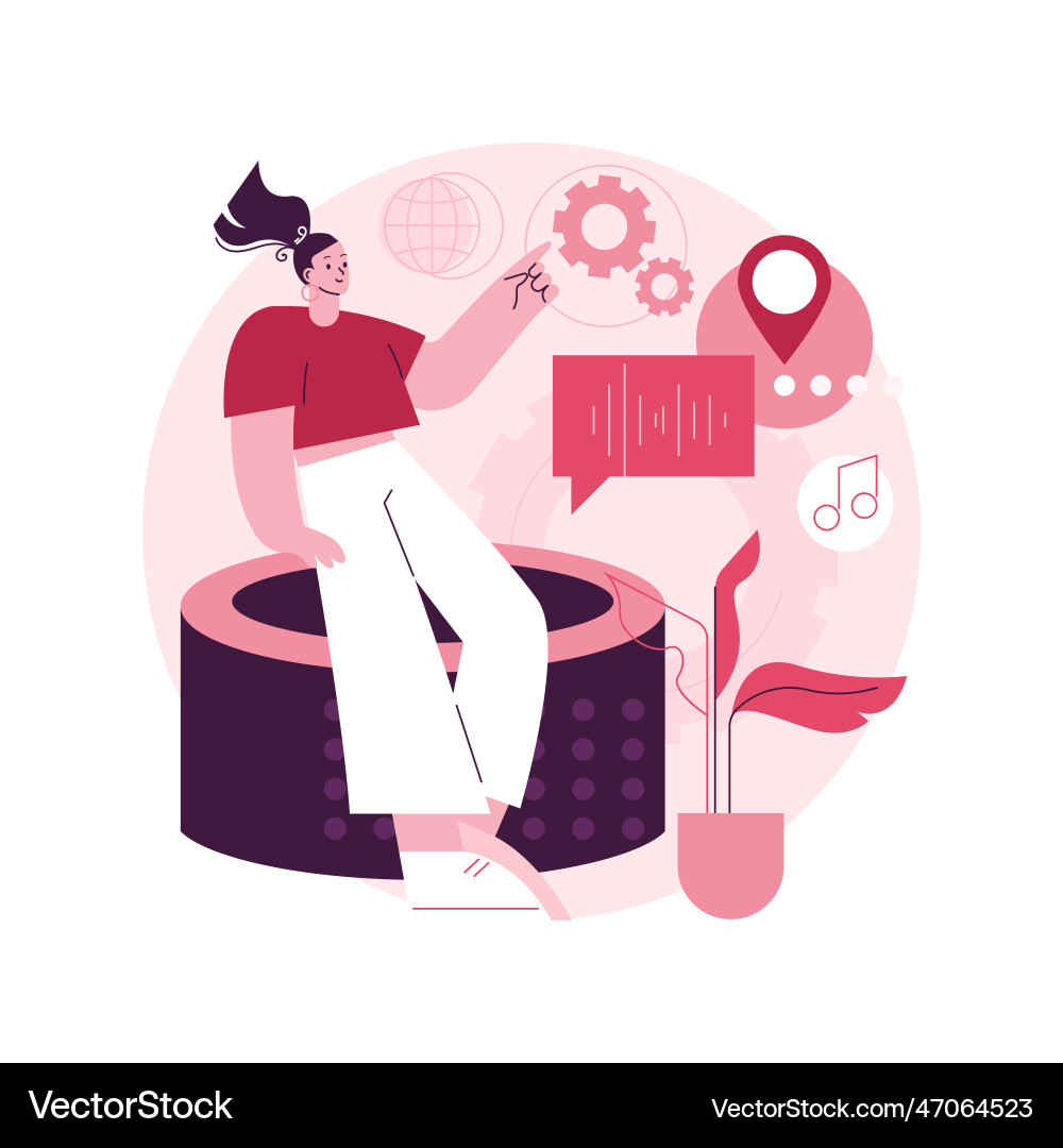 Smart speaker apps development abstract concept Smart speaker apps development abstract concept vector image