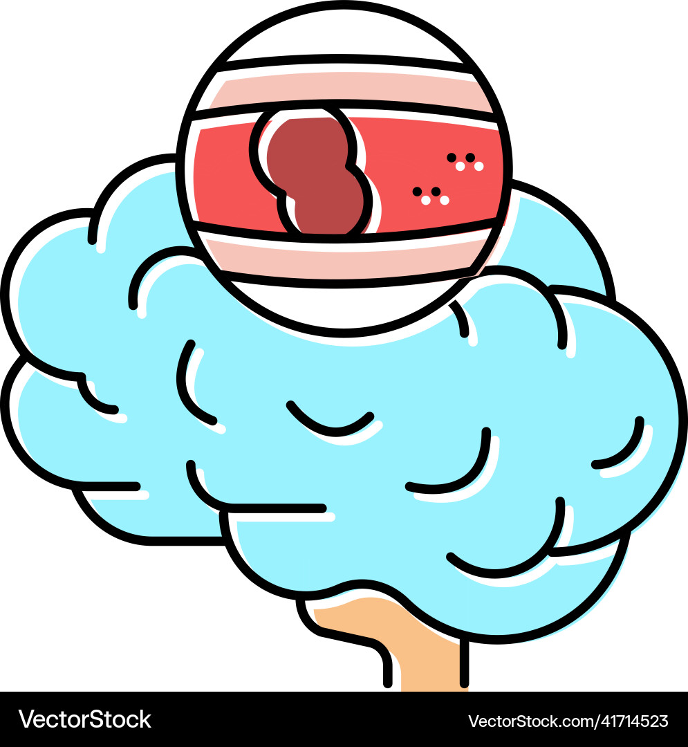 Stroke brain problem color icon Stroke brain problem color icon Vector Image