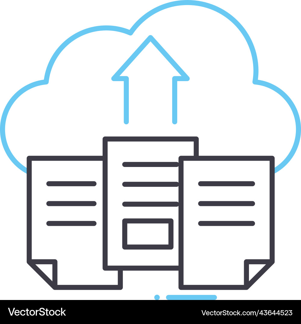 Upload file line icon outline symbol Vector Image