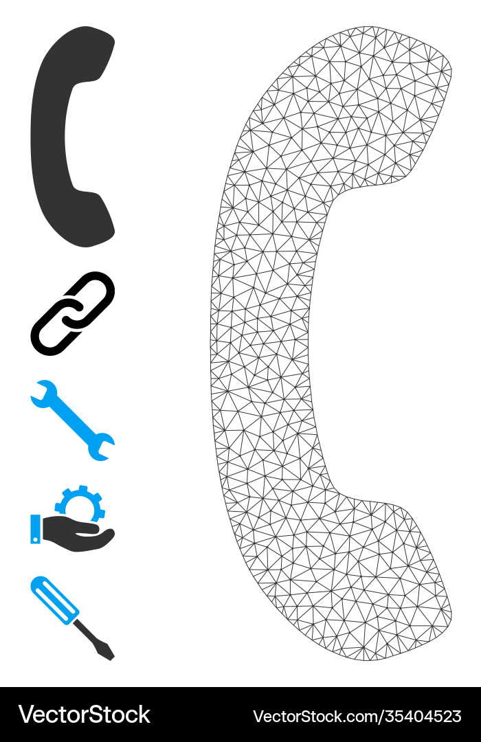 Web net phone receiver icon with simple pictograms Web net phone receiver icon with simple pictograms vector image
