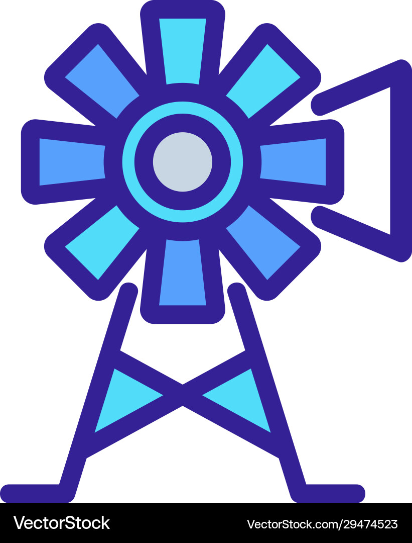 Windmill icon isolated contour symbol Vector Image