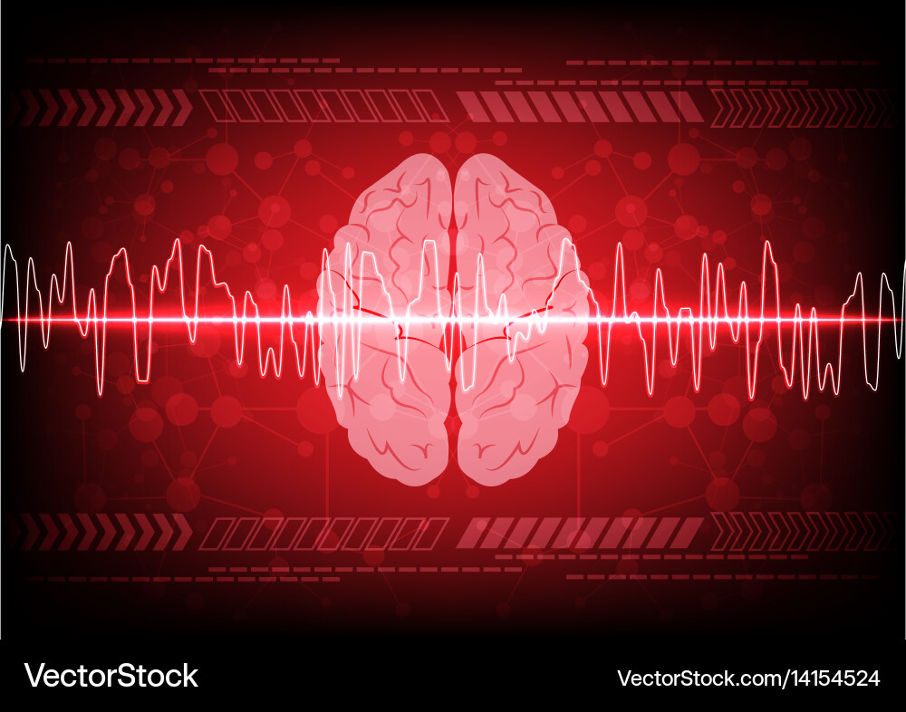 Abstract Brainwave Technology Concept Vector Image