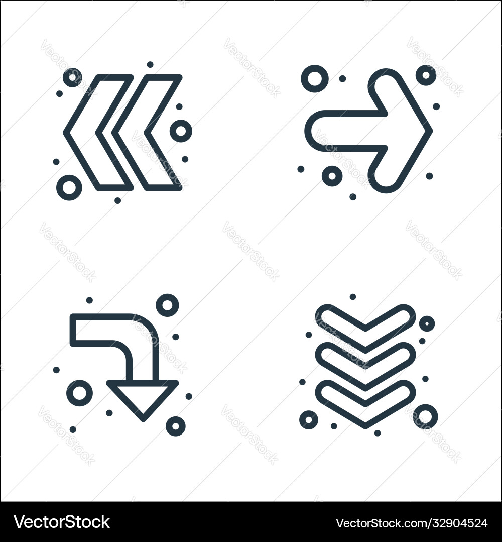 Arrows line icons linear set quality Arrows line icons linear set quality vector image