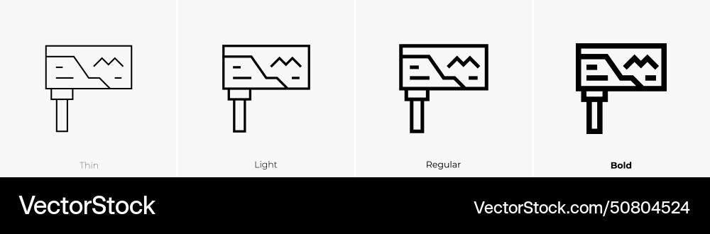 Billboard icon thin light regular and bold style Vector Image