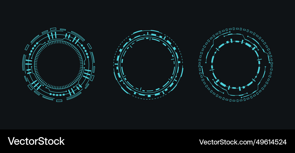 Circle virtual reality drone robot aim interface Circle virtual reality drone robot aim interface vector image