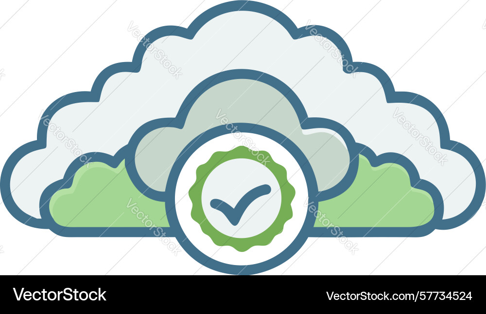 Cloud with checkmark for secure storage design vector image