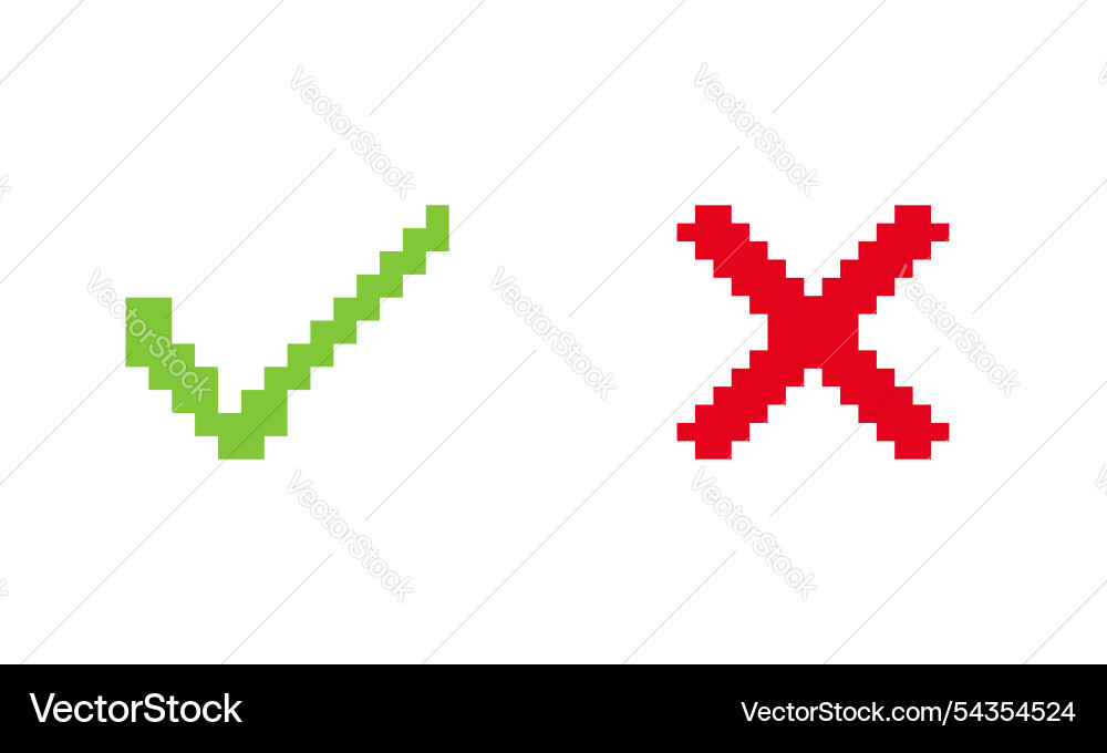 Correct and wrong indicators approval Correct and wrong indicators approval vector image