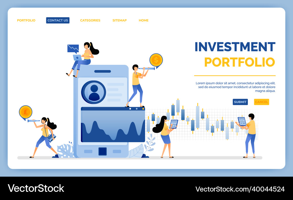 Design of apps in analyzing user investment Vector Image