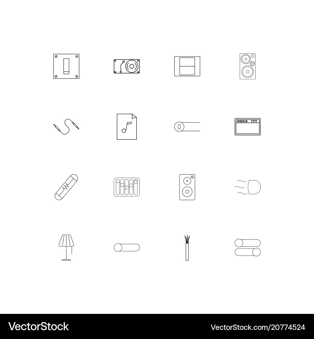 Electrical linear thin icons set outlined simple Vector Image