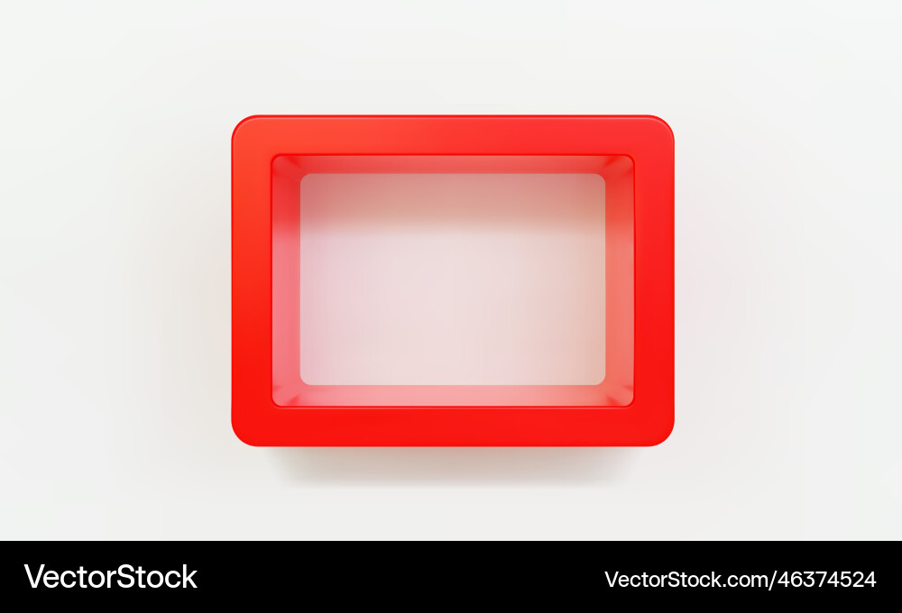 Empty red rounded rectangular shelf or niche Empty red rounded rectangular shelf or niche vector image