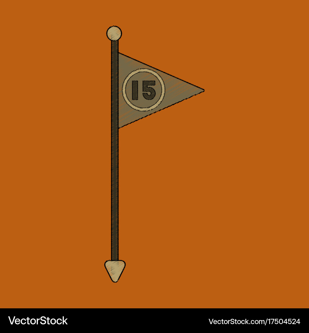 Flat shading style icon flag number vector image