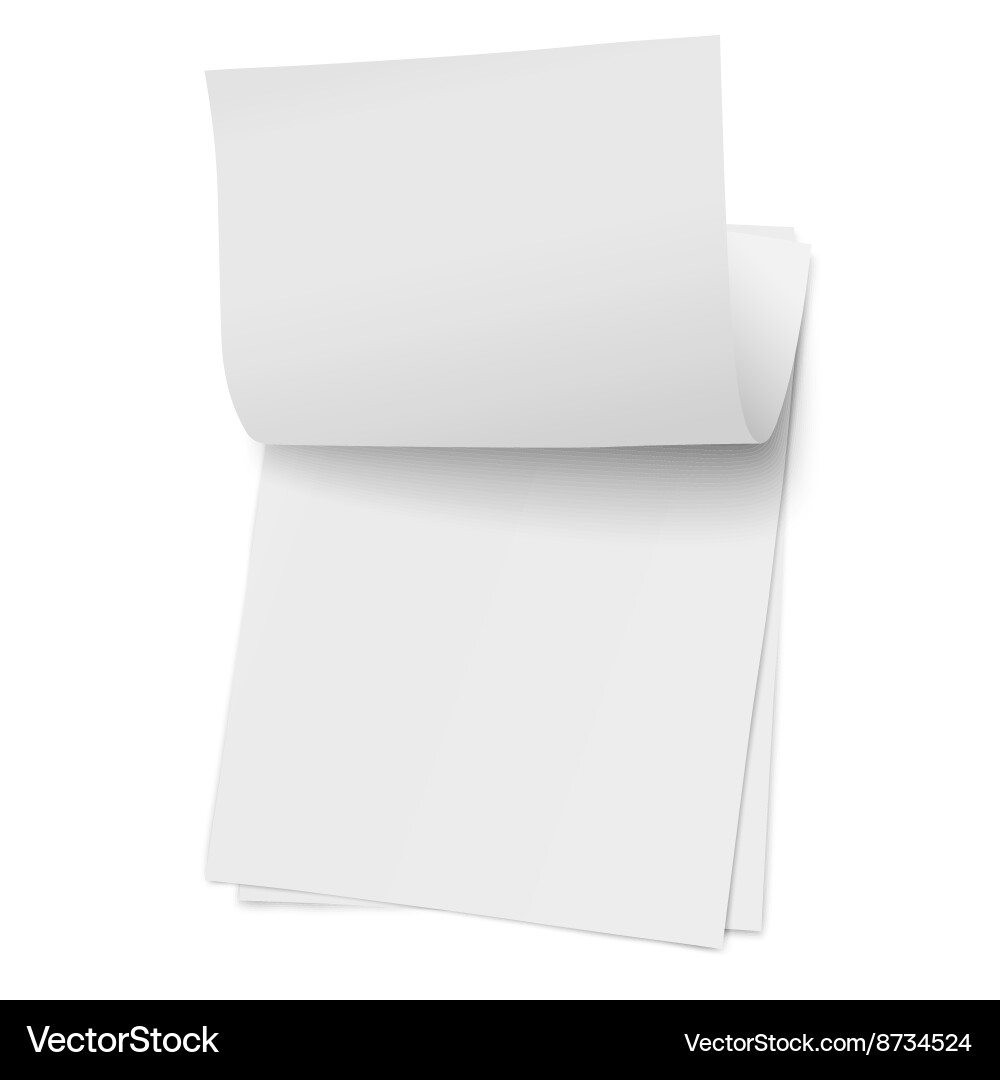 Flipping page on a stack of note papers isolated vector image