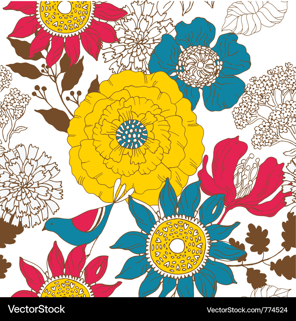 Floral Repeat Pattern Vector Image