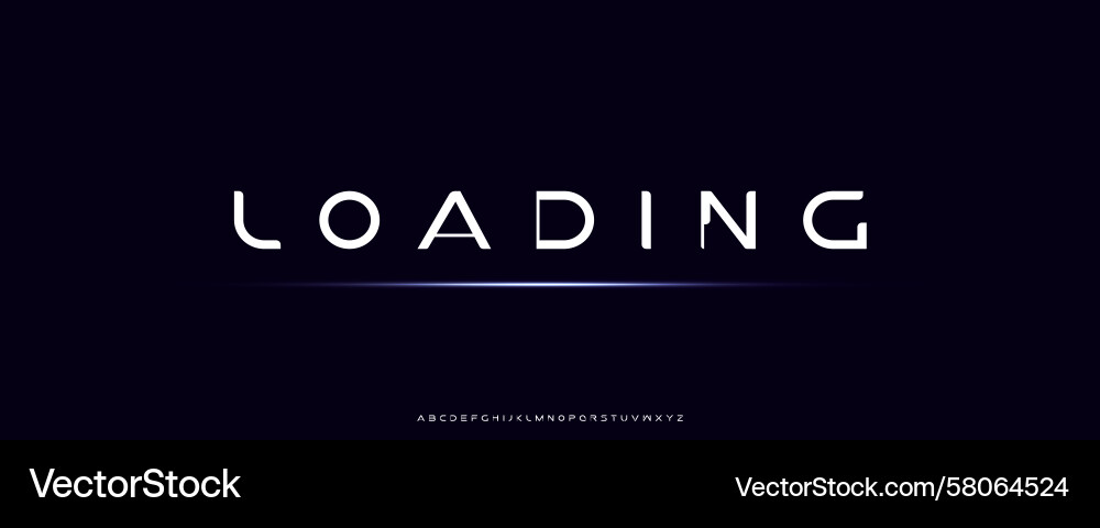 Futuristic Loading Typography Vector Image